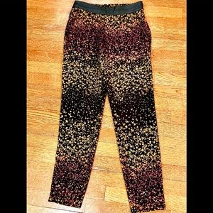 Jessica Simpson, Easy Pull-On Spring Pant with faux leather trim at waist, XS,NW